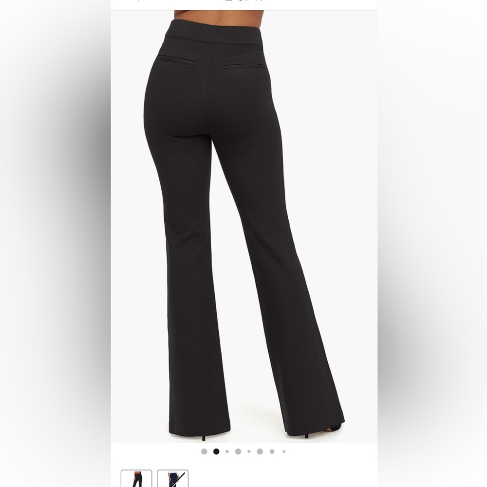 SPANX Classic Spanxsmooth pointe Black Flare Pants, size Large - Picture 2 of 11
